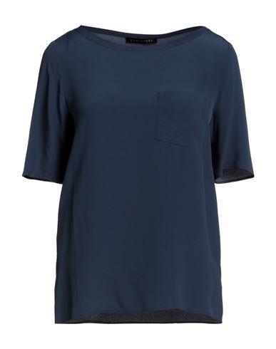 Caractere Caractère Woman Top Navy Blue Size 4 Acrylic, Silk