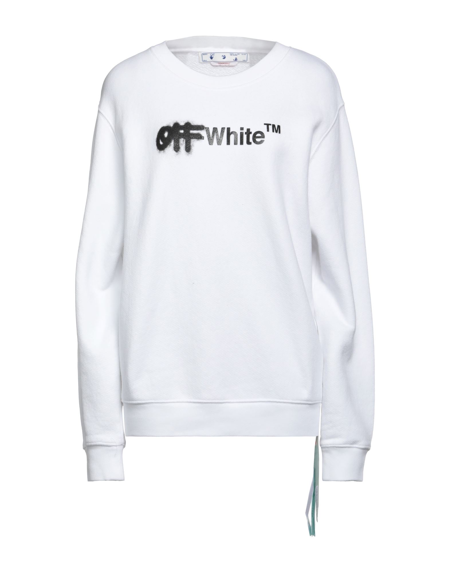 Off-white Woman Sweatshirt White Size Xs Cotton, Elastane