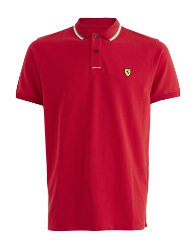 Scuderia Ferrari Man Polo Shirt Red Size Xl Cotton In Red