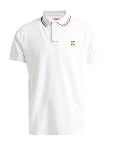 Scuderia Ferrari Man Polo Shirt White Size Xl Cotton