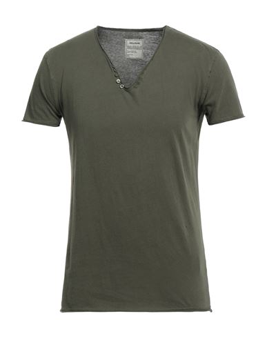 Zadig & Voltaire Man T-shirt Military Green Size S Cotton