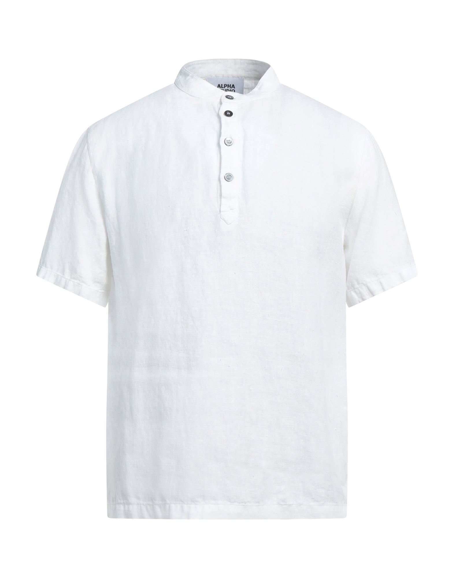 Alpha Studio Man Shirt White Size 44 Linen