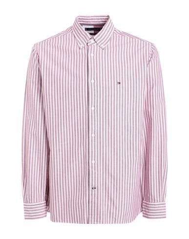 Tommy Hilfiger Man Shirt Burgundy Size Xl Cotton In Red