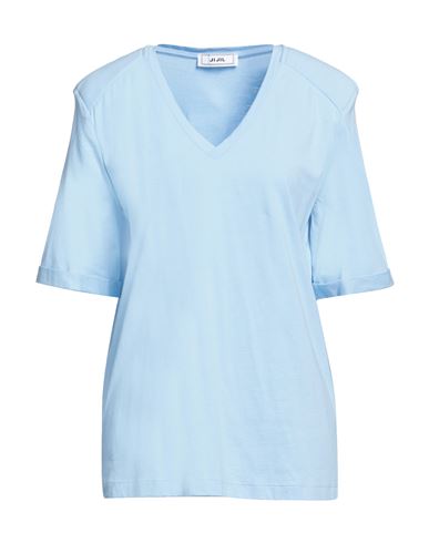 Jijil Woman T-shirt Light Blue Size 8 Cotton