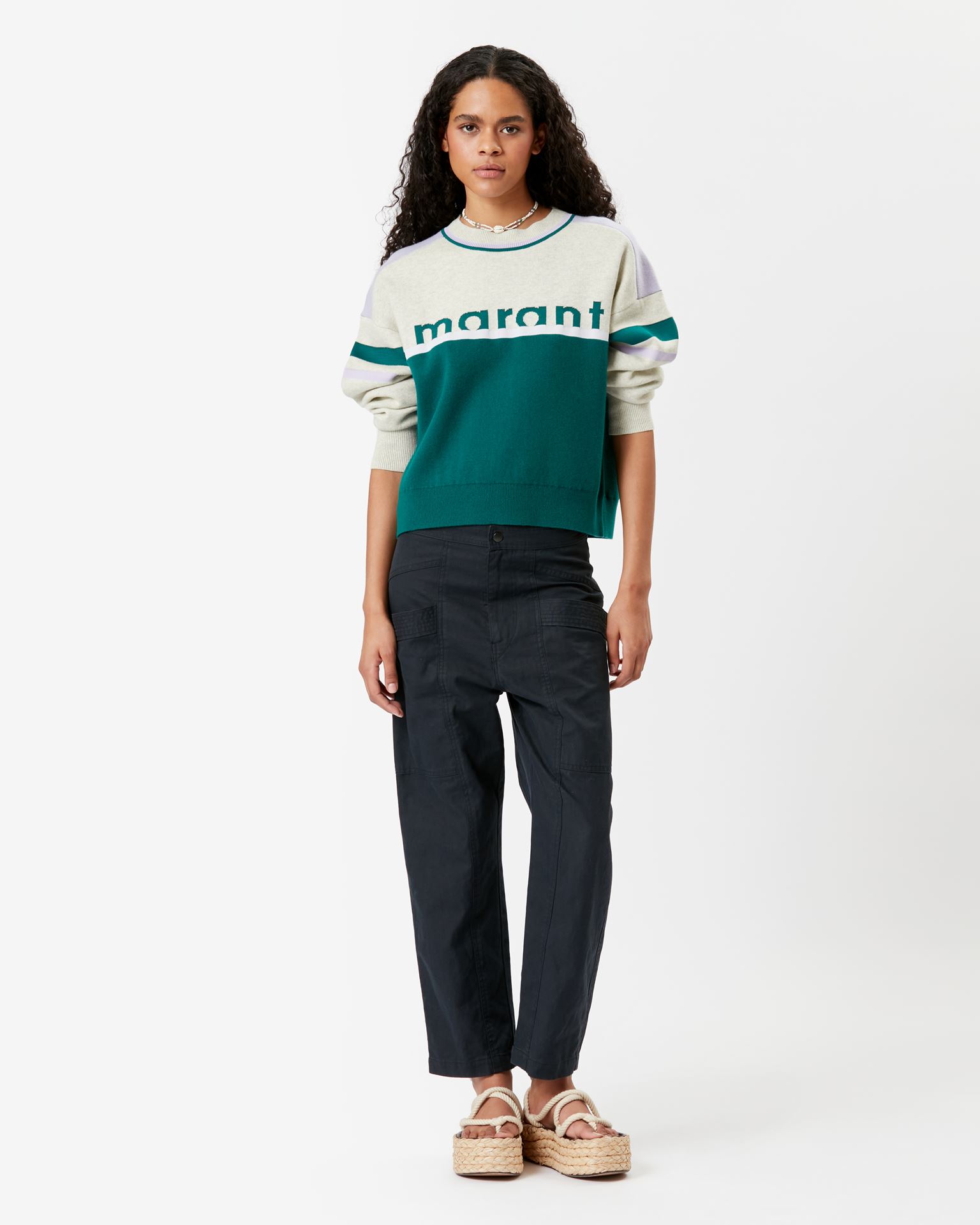 Isabel Marant Étoile, Jacquard-pullover Carry Mit „marrant-logo - Damen - Grün