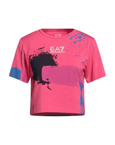 Ea7 Woman T-shirt Fuchsia Size S Cotton, Modal, Elastane In Pink