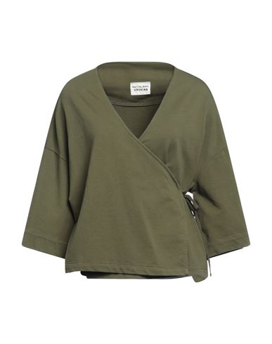 Alessia Santi Woman Sweatshirt Military Green Size 4 Cotton, Elastane