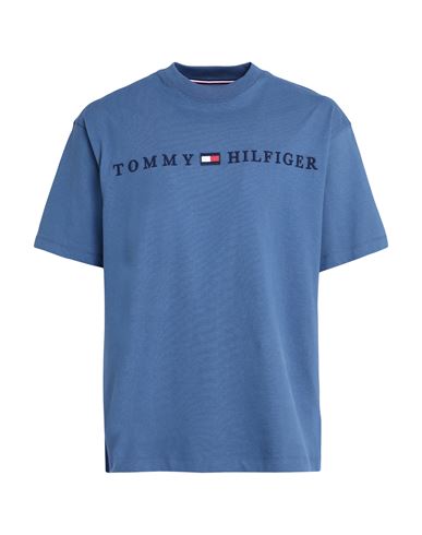 Tommy Hilfiger Man T-shirt Slate Blue Size Xl Cotton