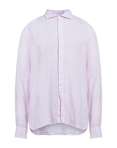 120% Man Shirt Lilac Size Xxl Linen In Purple