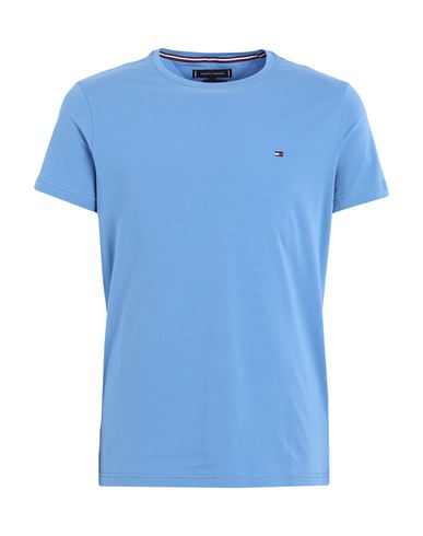 Tommy Hilfiger Man T-shirt Pastel Blue Size S Cotton, Elastane
