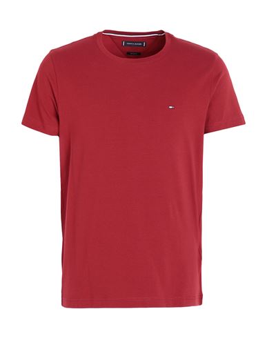 Tommy Hilfiger Man T-shirt Burgundy Size S Cotton, Elastane In Red