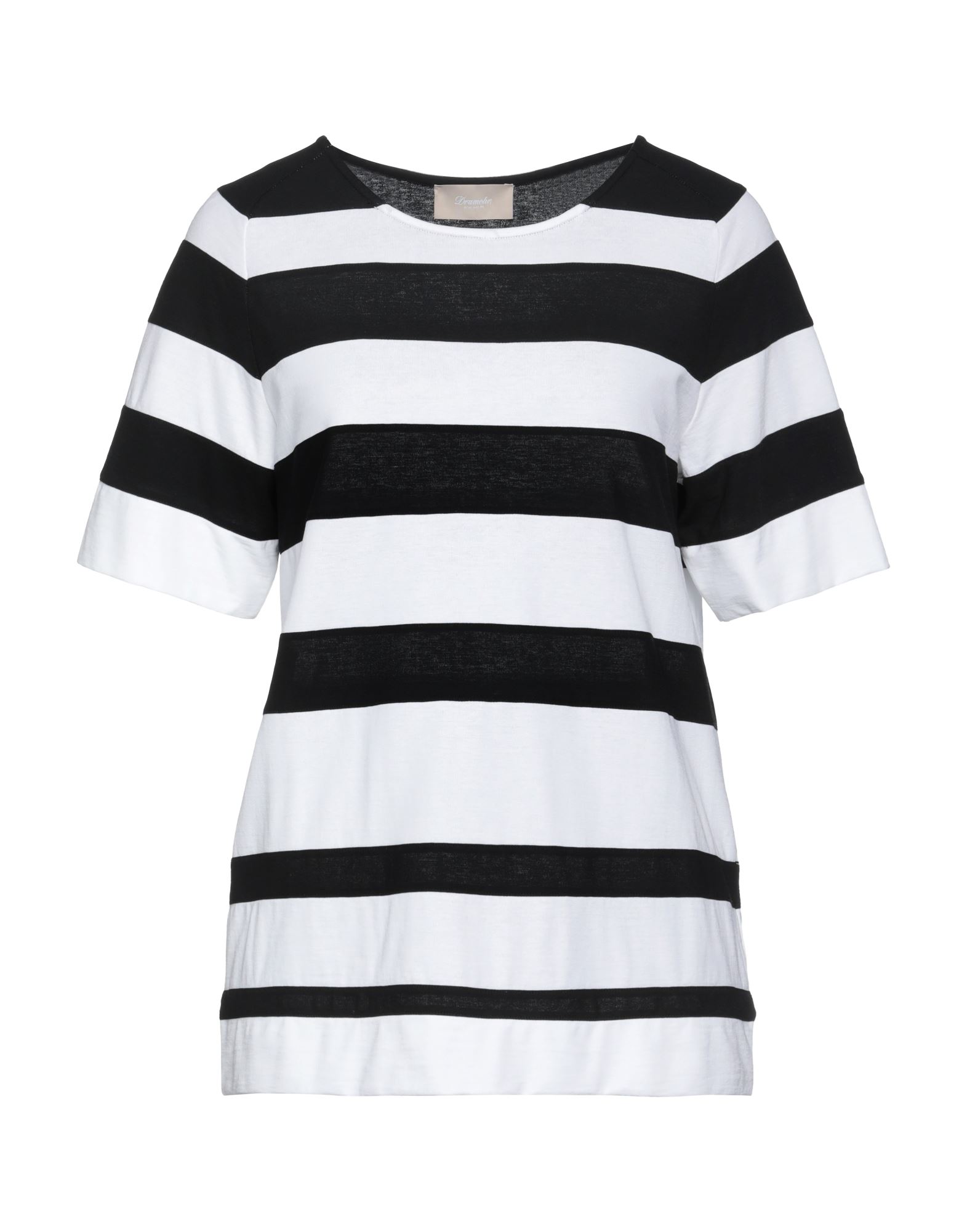 Shop Drumohr Woman T-shirt Black Size S Cotton