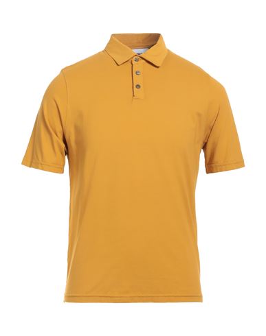 Alpha Studio Man Polo Shirt Ocher Size 42 Cotton, Elastane In Yellow