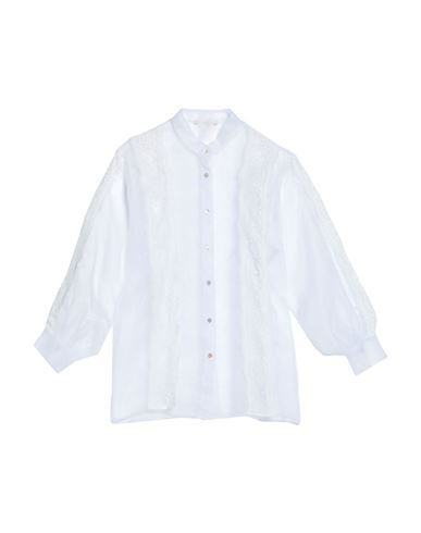 Carla G. Woman Shirt White Size 8 Polyester, Polyamide