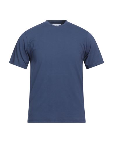 Alpha Studio Man T-shirt Navy Blue Size 44 Cotton, Elastane
