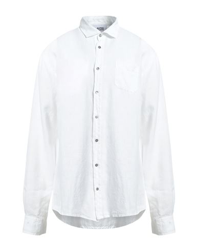 Shop Alpha Studio Man Shirt White Size 46 Linen