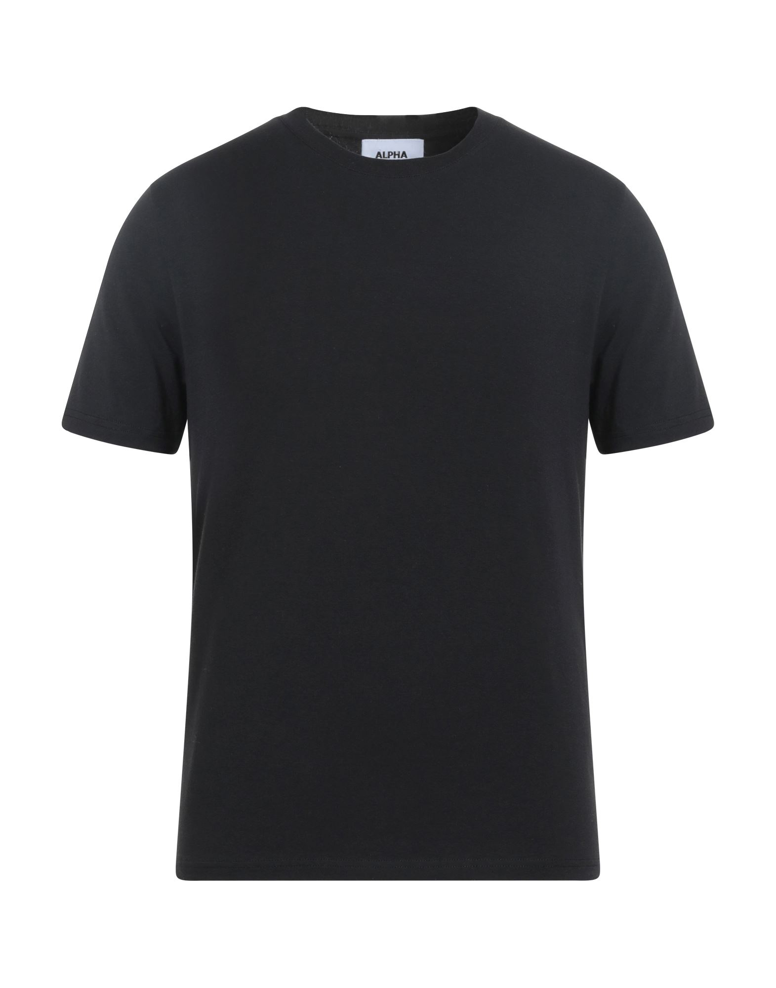 Shop Alpha Studio Man T-shirt Black Size 40 Cotton, Elastane