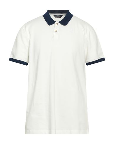 K-way Man Polo Shirt White Size L Cotton, Elastane