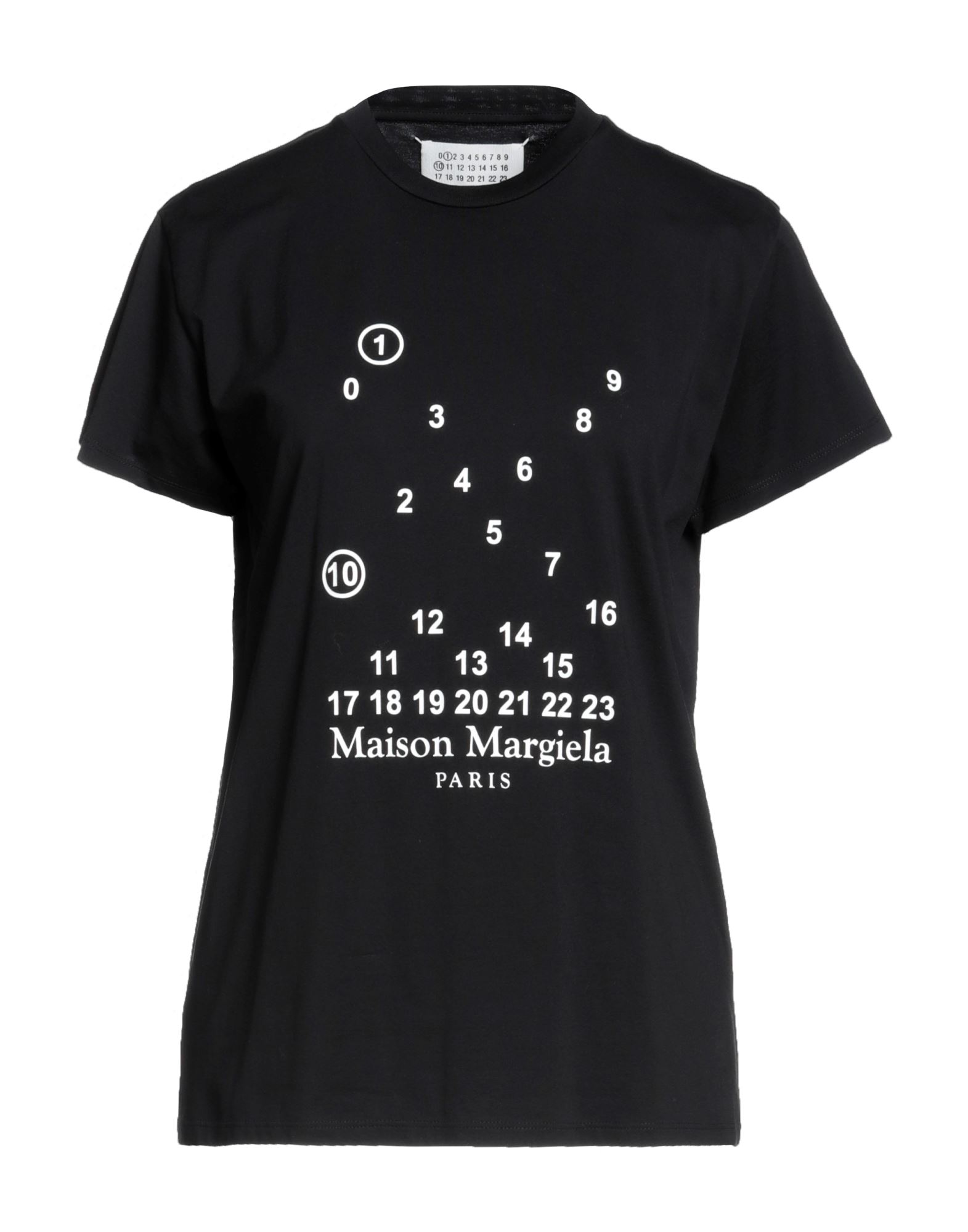 Maison Margiela Mm1 Mm10 Cotton Crew-neck T-shirt With Contrasting Monogram In Black