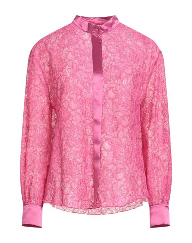 Carla G. Woman Shirt Fuchsia Size 10 Polyamide, Viscose, Acetate, Elastane In Pink