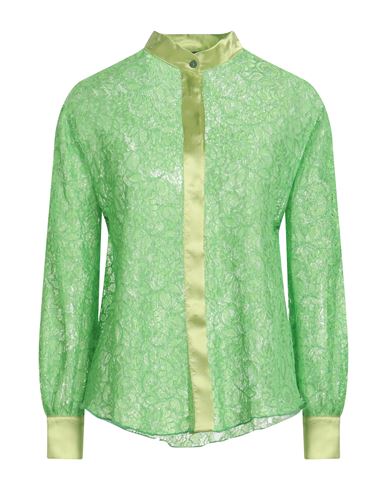 Carla G. Woman Shirt Green Size 10 Polyamide, Viscose, Acetate, Elastane