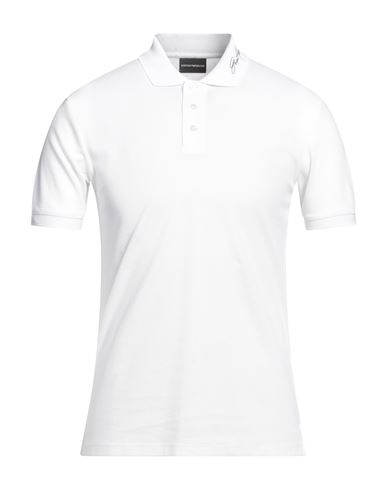 Emporio Armani Man Polo Shirt White Size Xs Cotton