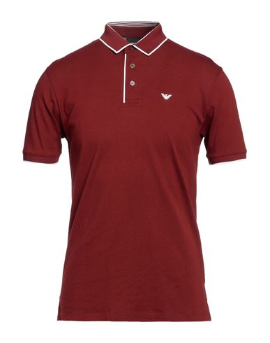 Emporio Armani Man Polo Shirt Brick Red Size M Cotton
