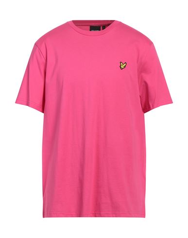 Lyle & Scott Man T-shirt Fuchsia Size Xl Cotton In Pink