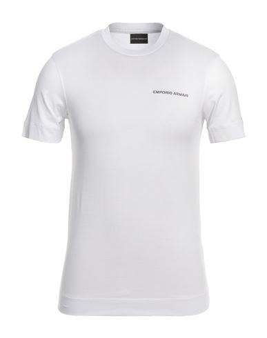 Emporio Armani Man T-shirt White Size M Lyocell, Cotton