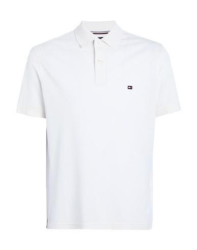 Tommy Hilfiger Man Polo Shirt Ivory Size L Cotton, Viscose In White