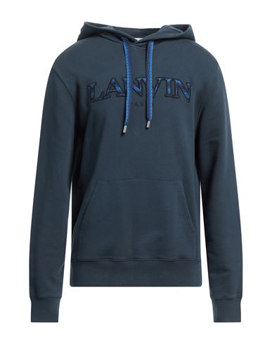 Lanvin Man Sweatshirt Slate Blue Size L Cotton, Polyester In Blue
