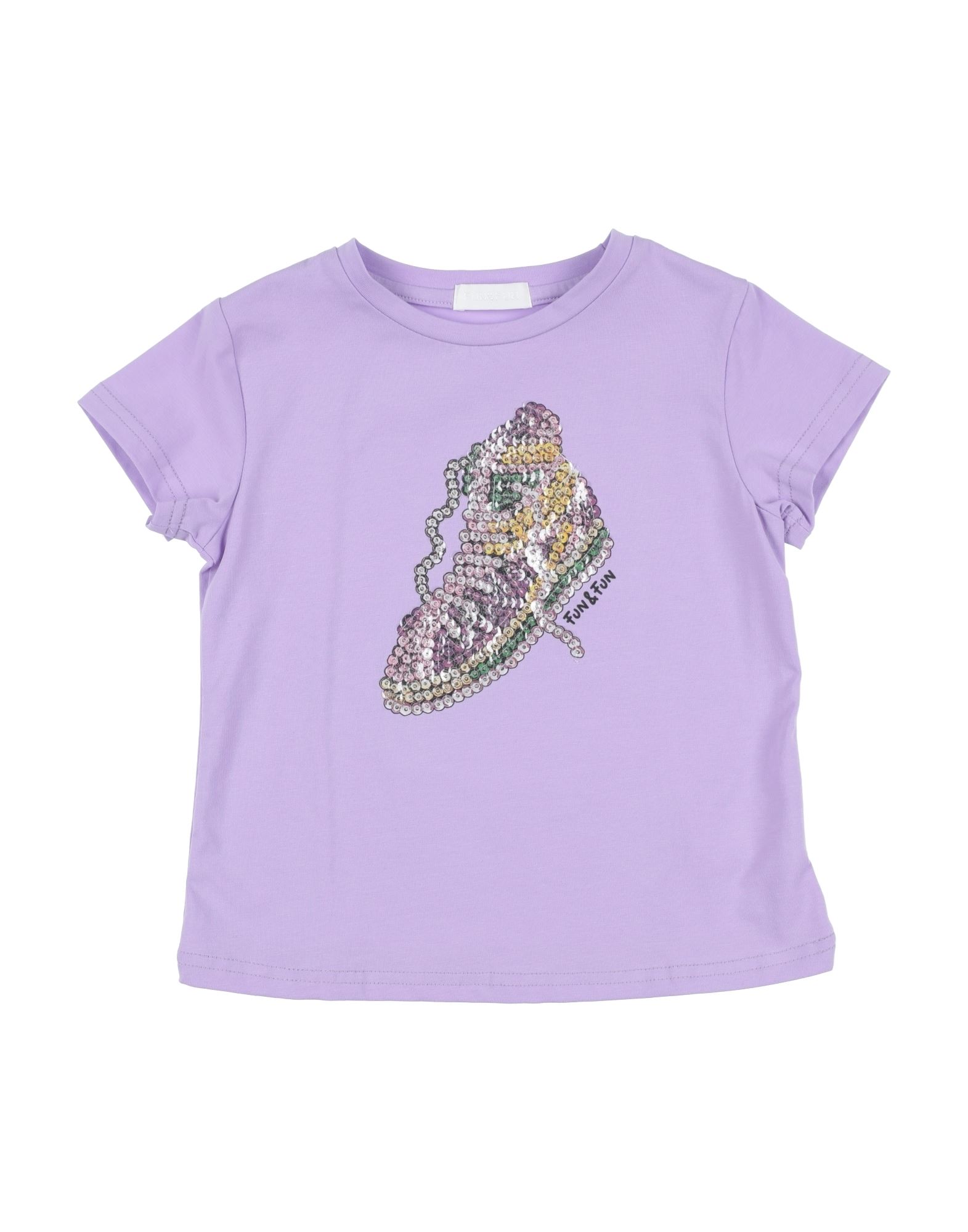 Fun & Fun Kids'  Toddler Girl T-shirt Lilac Size 7 Cotton, Elastane In Purple