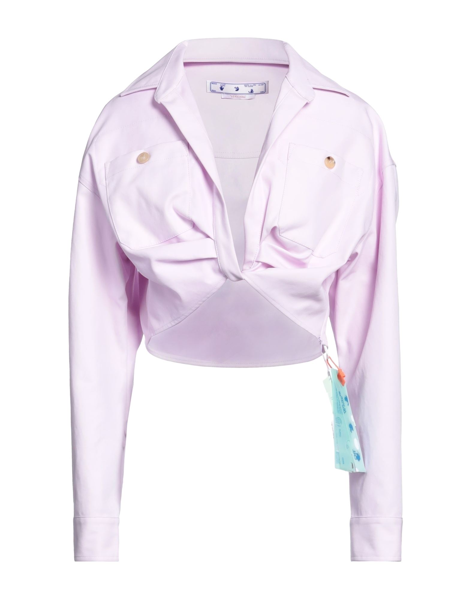 Off-white Woman Top Lilac Size 6 Cotton, Polyamide In Purple