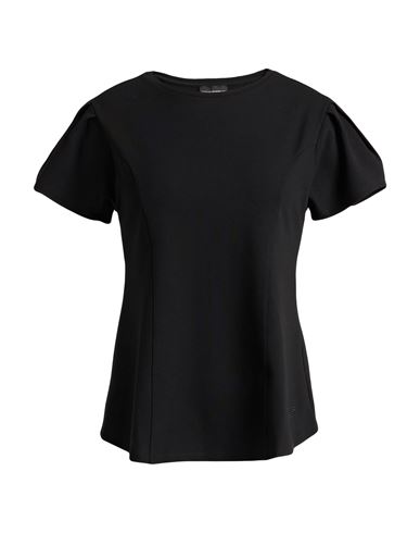 Emporio Armani Woman T-shirt Black Size 6 Viscose, Polyamide, Elastane