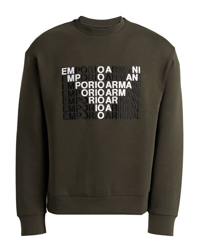Emporio Armani Man Sweatshirt Dark Green Size Xxs Cotton, Polyester, Elastane
