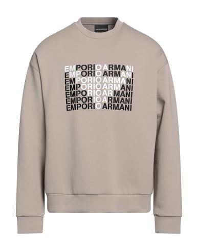 Emporio Armani Man Sweatshirt Beige Size Xxl Cotton, Polyester, Elastane