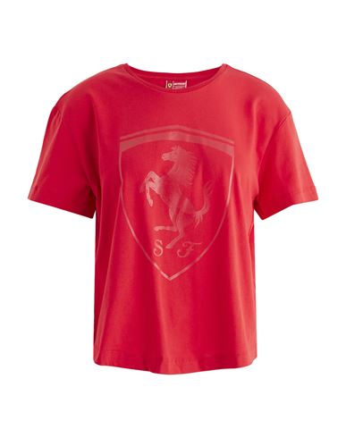 Scuderia Ferrari Woman T-shirt Red Size M Cotton In Red