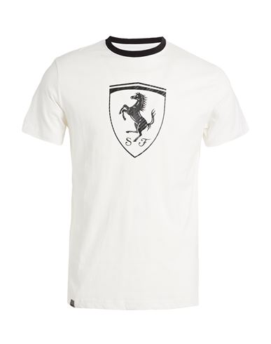 Scuderia Ferrari Man T-shirt White Size M Cotton In White