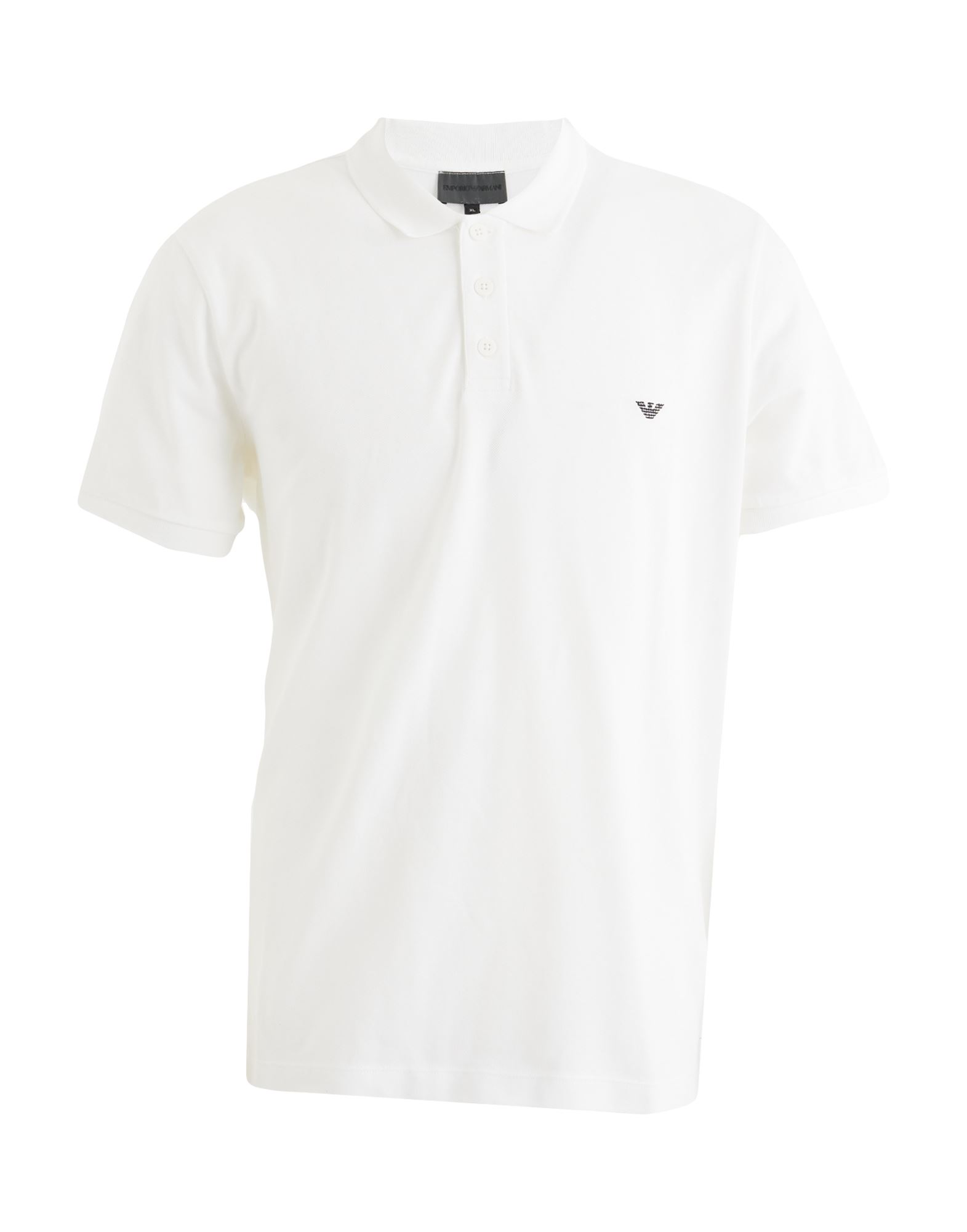 Emporio Armani Logo Embroidery Cotton Polo Shirt In White