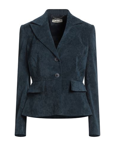 Angelo Marani Woman Suit Jacket Slate Blue Size 4 Acetate, Polystyrene