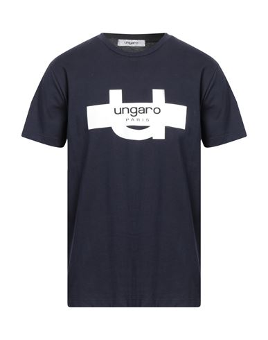 Ungaro Man T-shirt Navy Blue Size L Cotton