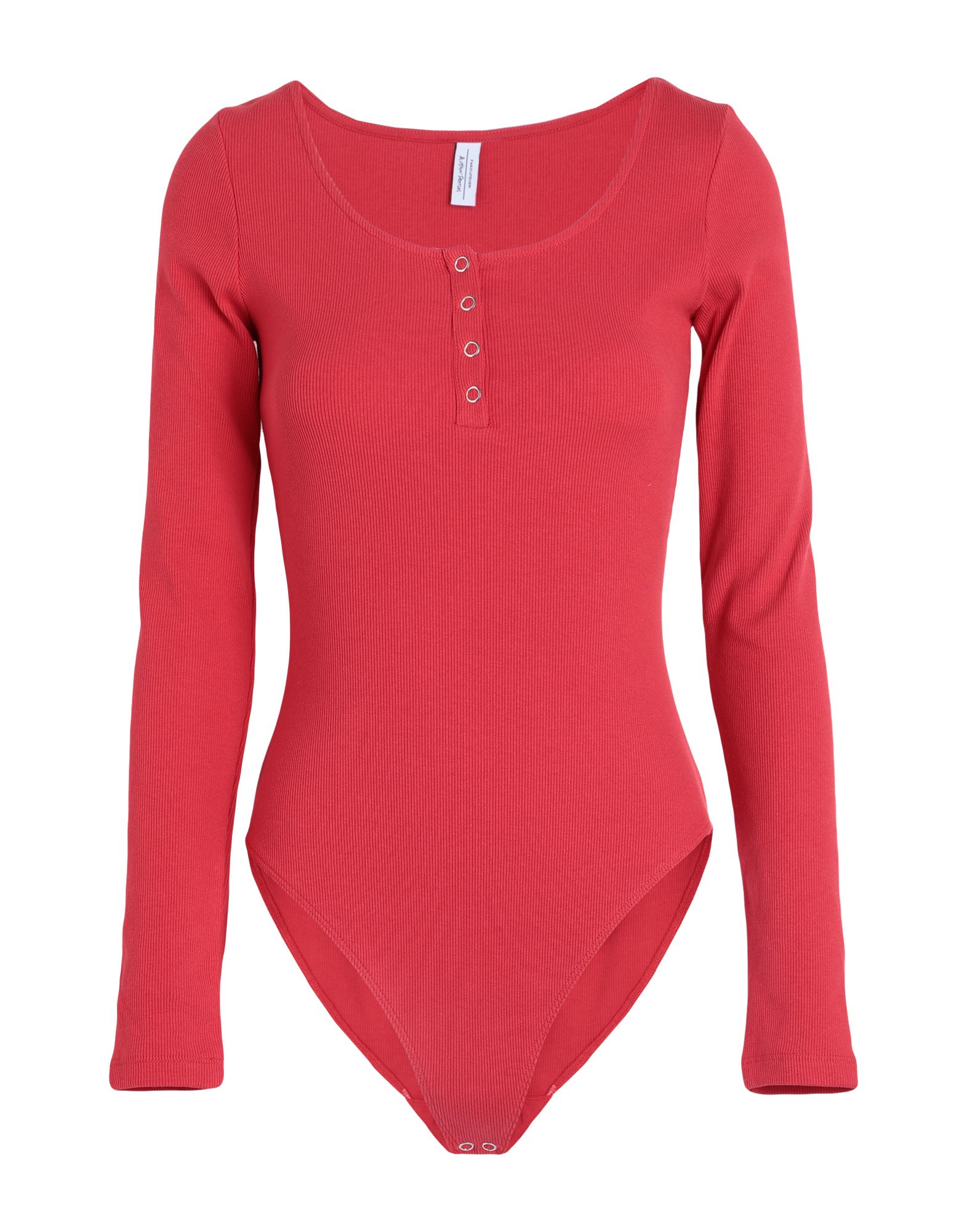 Other Stories Fitted Ribbed Bodysuit In Red