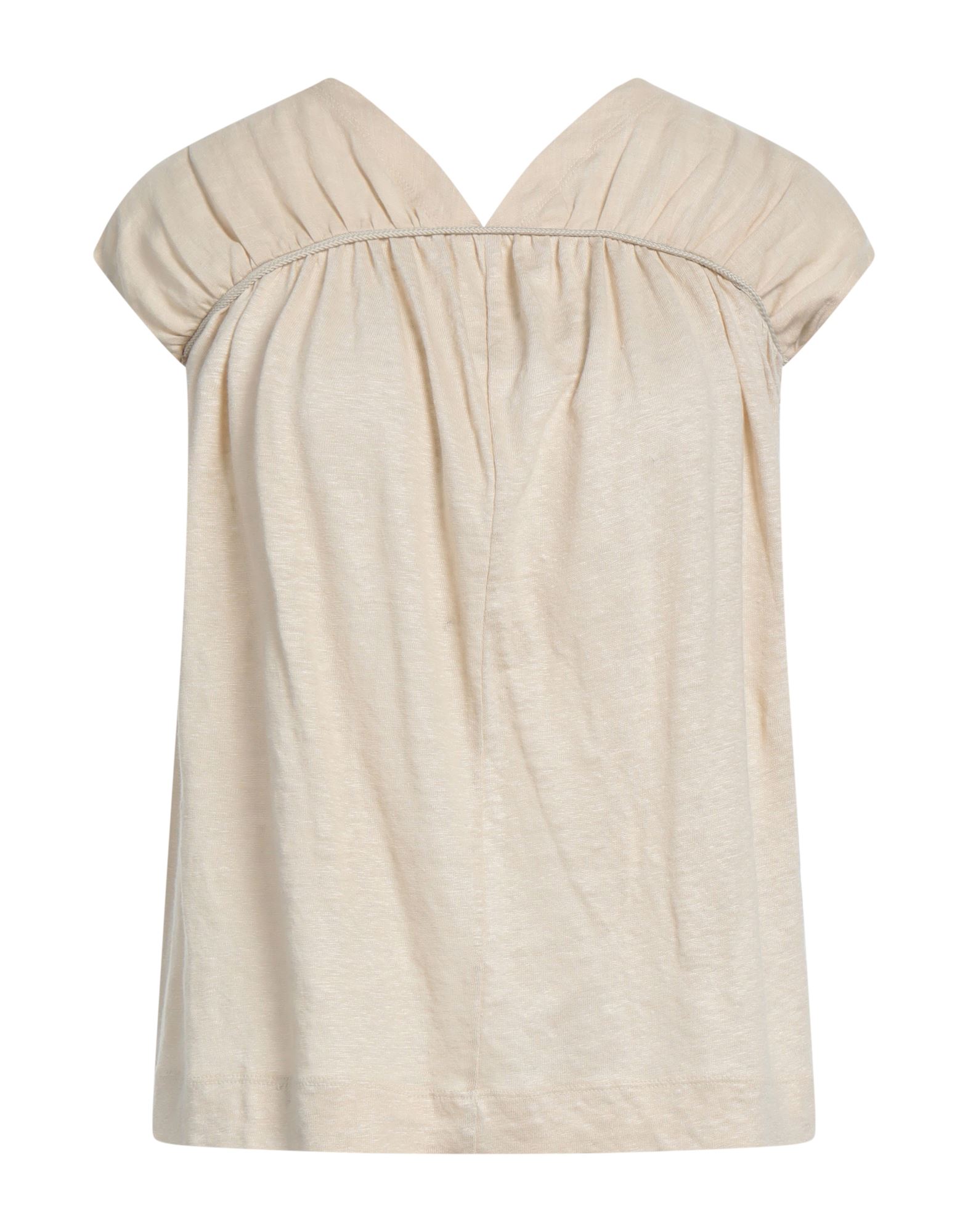 Shop Alpha Studio Woman Top Beige Size 8 Linen