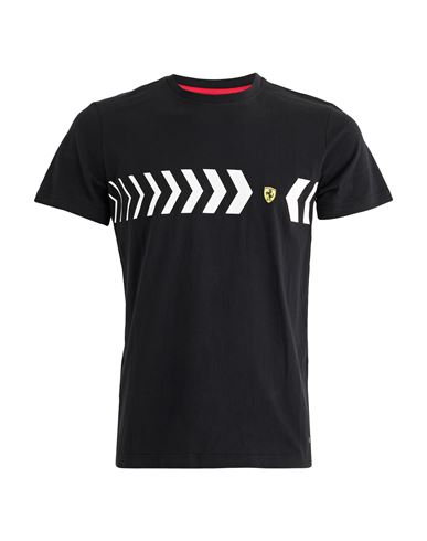 Scuderia Ferrari Man T-shirt Black Size M Cotton