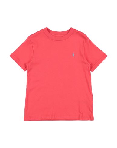 Polo Ralph Lauren Babies'  Cotton Jersey Crewneck Tee Toddler Boy T-shirt Coral Size 4 Cotton In Red