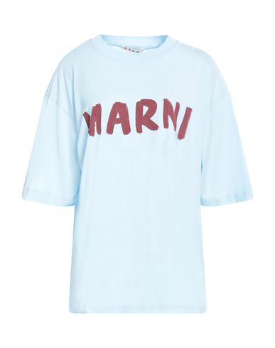 Marni Woman T-shirt Sky Blue Size 6 Cotton