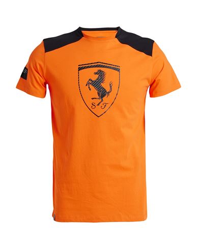 Scuderia Ferrari Man T-shirt Orange Size S Cotton