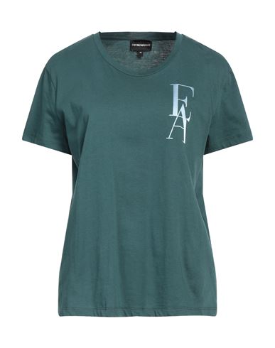 Shop Emporio Armani Woman T-shirt Deep Jade Size 12 Cotton In Green