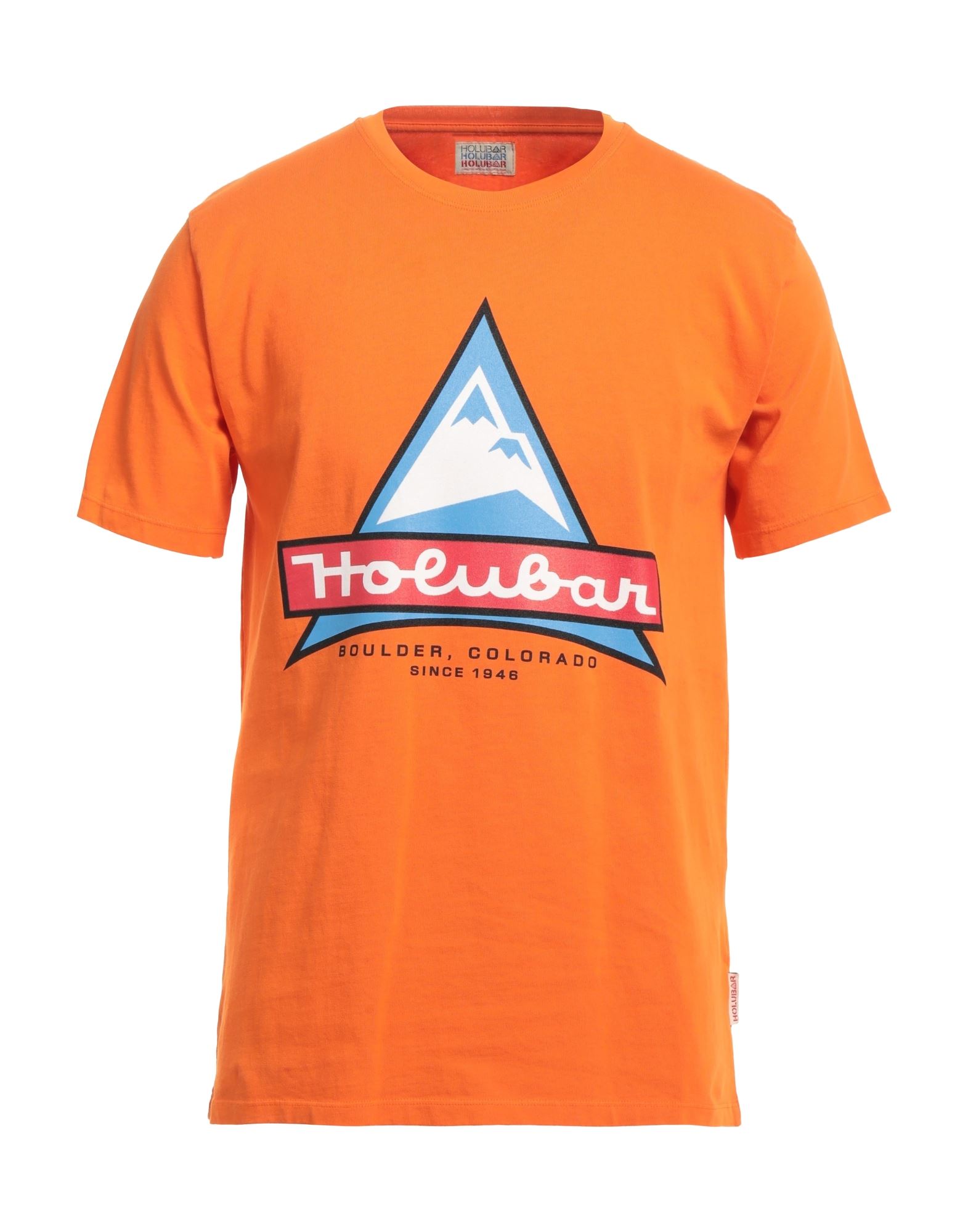 Shop Holubar Man T-shirt Orange Size S Cotton