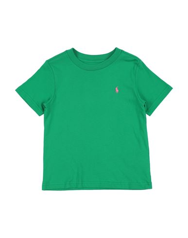 Polo Ralph Lauren Babies'  Cotton Jersey Crewneck Tee Toddler Boy T-shirt Green Size 4 Cotton